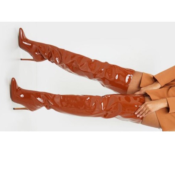 chocolate thigh high boots